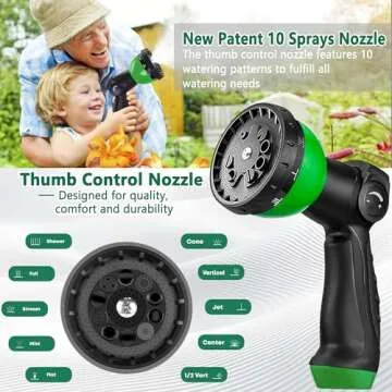 100ft Expandable Garden Hose with 10 Function Nozzle