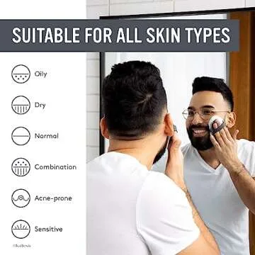 Sud Scrub® Antimicrobial Silicone Face Scrubber, 1 Pack, Gentle Face Exfoliator for Sensitive Skin, Eco Friendly Facial Cleansing Brush, Exfoliating Face Brush for Men and Women (Charcoal)