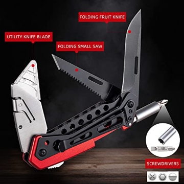 edcfans Folding Utility Knife: 5 Blades Included, Heavy Duty