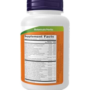 NOW Foods Energy Dietary Supplement with B Vitamins & Ginseng