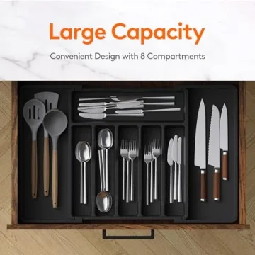 Lifewit Silverware Drawer Organizer - Expandable & Adjustable