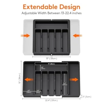 Lifewit Silverware Drawer Organizer - Expandable & Adjustable