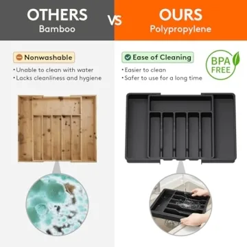 Lifewit Silverware Drawer Organizer - Expandable & Adjustable