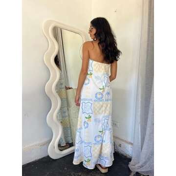 Elegant ROAONOCOMO Women Strapless Maxi Beach Dress