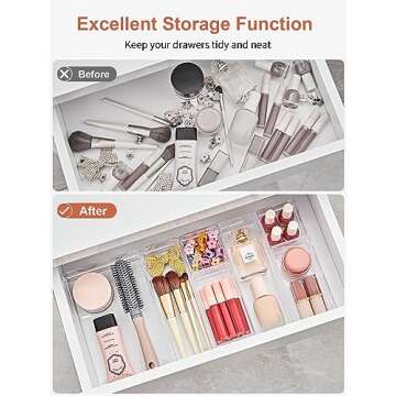 SMARTAKE 25-Piece Drawer Organizers for Clear Storage Solutions