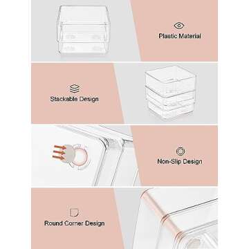 SMARTAKE 25-Piece Drawer Organizers for Clear Storage Solutions