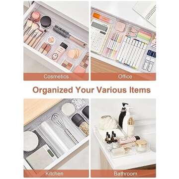 SMARTAKE 25-Piece Drawer Organizers for Clear Storage Solutions