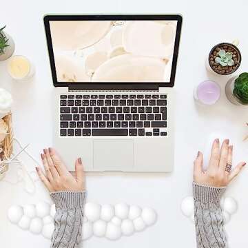 Cloud Keyboard Wrist Rest, PU Leather Memory Foam Cloud Wrist Rest for Computer Keyboard, Ergonomic Mouse Wrist Rest and Keyboard Pad for Gaming, Office, Computer, Pain Relief, Easy Typing, White