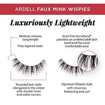 Ardell Faux Mink False Eyelashes, Wispy Natural Lashes, Reusable, Soft & Lightweight for Everyday Glam, Multipack - 2 Pack x 4 Pairs