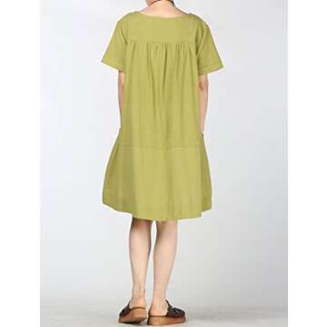 Mordenmiss Plus Size Women's Cotton Linen Tunic Tops