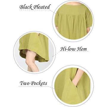 Mordenmiss Plus Size Women's Cotton Linen Tunic Tops