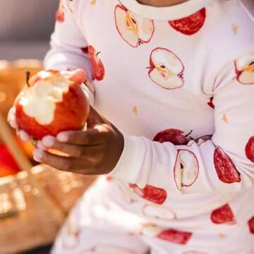 Burt's Bees Baby Baby Girls' Pajamas, Tee and Pant 2-Piece Pj Set, 100% Organic Cotton, Apple Orchard