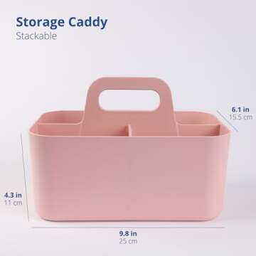 BLUE GINKGO Stackable Organizer Caddy – Korean-Made Portable Tote for Bathroom, Office, Crafts, or...