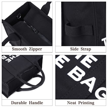 Canvas Tote Bags for Women Handbag Tote Purse with Zipper Canvas Crossbody Bag for Office, Travel