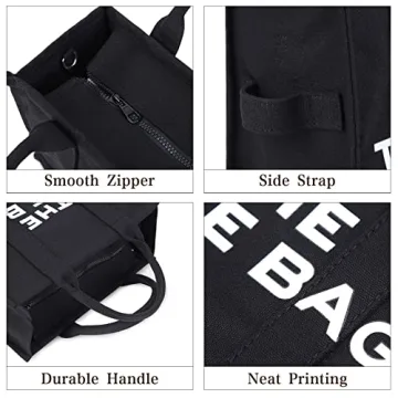 Canvas Tote Bags for Women Handbag Tote Purse with Zipper Canvas Crossbody Bag for Office, Travel