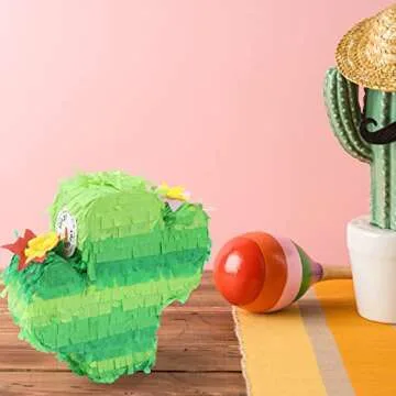 GIFTEXPRESS 6-pack Mini Cactus Pinatas for Kids Birthday Party, Gender Reveal Party, Traditional Mexican Fiesta, and Party Decorations