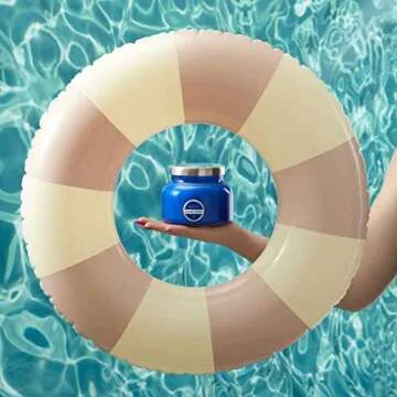 Capri Blue Signature Jar Candles - Long Lasting Soy Wax Blend - Luxury Tropical Scented Candles - Comes in Blue Decorative Glass Jar (Coconut Santal, 8 oz)