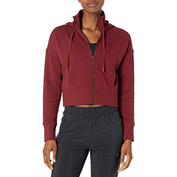 Core 10 Women's Super Soft Fleece Cropped Length Zip-Up Hoodie Sweatshirt