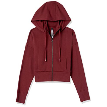 Core 10 Women's Super Soft Fleece Cropped Length Zip-Up Hoodie Sweatshirt