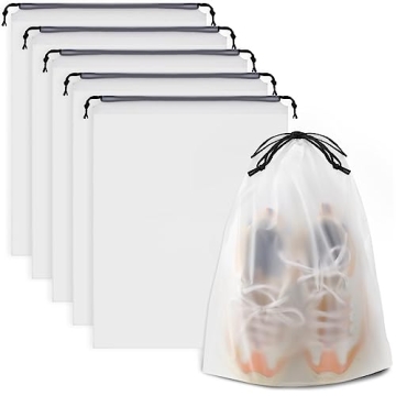 Clear Shoe Bags for Travel - 5 Pack - Waterproof and Durable