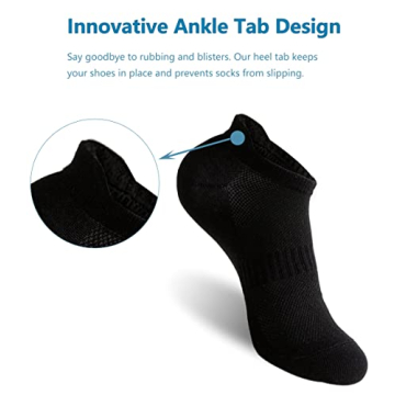 Irisbear 6 Pairs Black Low Cut Ankle Socks for Women