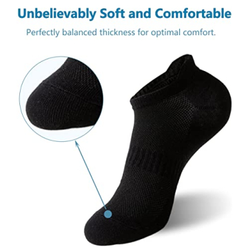 Irisbear 6 Pairs Black Low Cut Ankle Socks for Women