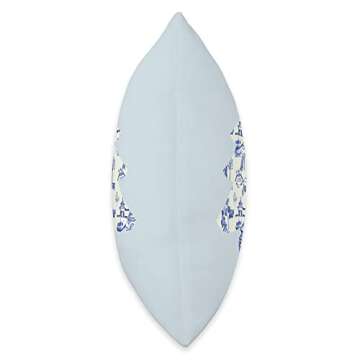 Chinoiserie Christmas Winter Blue Willow Home Decor Hanukkah Throw Pillow