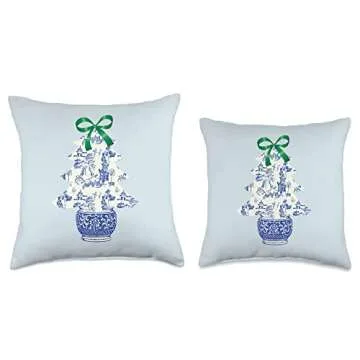 Chinoiserie Vintage Blue Willow Decorative Pillow