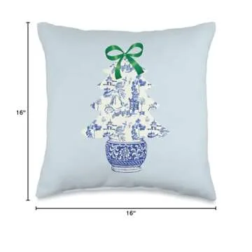 Chinoiserie Vintage Blue Willow Decorative Pillow