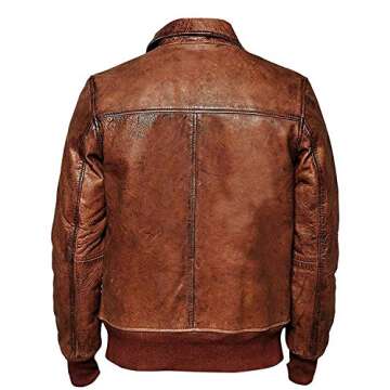 ZILLIJ_COM_LTD Men's Lambskin Biker Bomber Leather Jacket (XL - Suitable For Chest Size 42")
