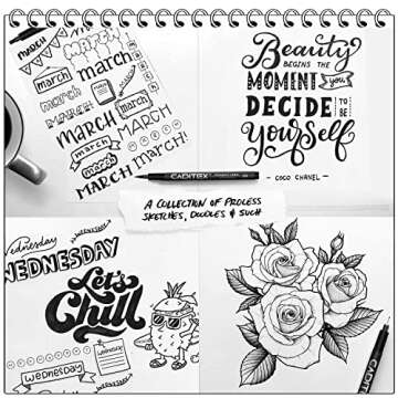 CADITEX Micro-Pen Set, 12 Size Fineliner Pens, Micro-Pens for Beginners Sketching, Writing, Drawing