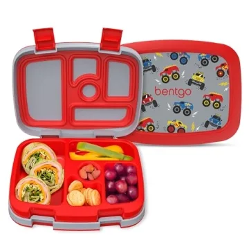 Bentgo Kids Prints Leak-Proof, 5-Compartment Bento-Style Kids Lunch Box - Ideal Portion Sizes for Ag...