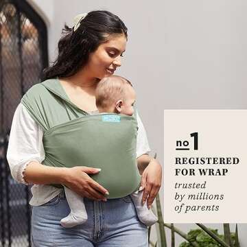 Moby Baby Wrap Carrier Classic for Newborns to Toddlers (8-33lbs), Infant Sling Carrier, Lightweight...