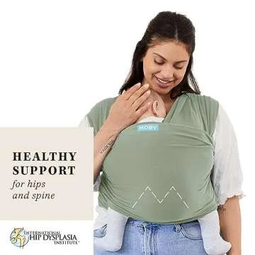 Moby Baby Wrap Carrier Classic for Newborns to Toddlers (8-33lbs), Infant Sling Carrier, Lightweight & Hands Free Design, Adjustable for All Body Types (Pear)