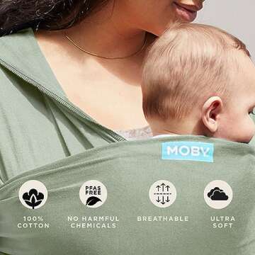 Moby Baby Wrap Carrier Classic for Newborns to Toddlers (8-33lbs), Infant Sling Carrier, Lightweight & Hands Free Design, Adjustable for All Body Types (Pear)