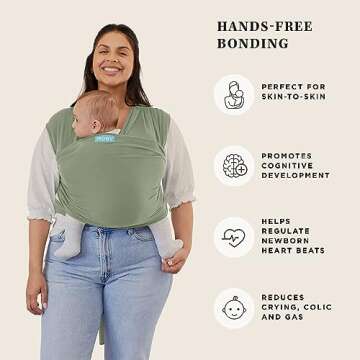 Moby Baby Wrap Carrier Classic for Newborns to Toddlers (8-33lbs), Infant Sling Carrier, Lightweight & Hands Free Design, Adjustable for All Body Types (Pear)