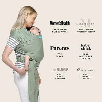 Moby Baby Wrap Carrier Classic for Newborns to Toddlers (8-33lbs), Infant Sling Carrier, Lightweight & Hands Free Design, Adjustable for All Body Types (Pear)