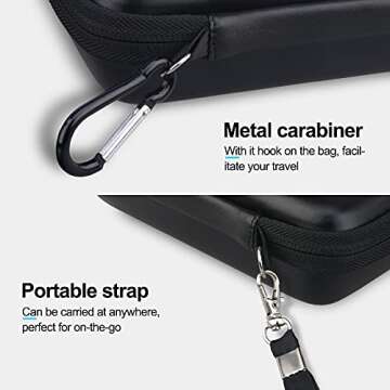 Lacdo Hard Drive Carrying Case for LaCie Rugged Mini/Rugged Thunderbolt USB 3.0 2.0 USB-C External Hard Drive Portable HDD 1TB 2TB 4TB 5TB EVA Shockproof Protective Storage Holder Travel Bag, Black