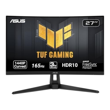 ASUS TUF 27" Curved Monitor - 1440P, 165Hz, HDR10
