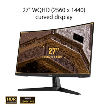 ASUS TUF 27" Curved Monitor - 1440P, 165Hz, HDR10