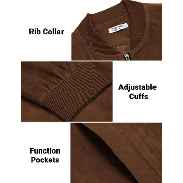 Stylish COOFANDY Men’s Varsity Bomber Jacket Lightweight Option