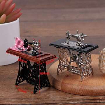 Welecom 1:12 Vintage Sewing Machine for Dollhouses