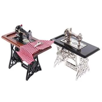Welecom 1:12 Vintage Sewing Machine for Dollhouses