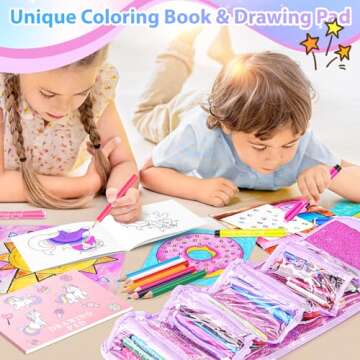 Rocamdo Fruit Scented Washable Markers Set, Art Colored Pencil Case, Glitter Coloring Pens Drawing Kit Stuff 63PCS Art Supplies for Kids Ages 4-6-8, Birthday Gifts for Teens Girls 4 5 6 7 8 9 Year Old