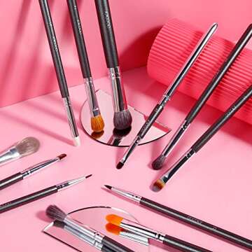 Docolor 12Pcs Soft Synthetic Eye Makeup Brush Set