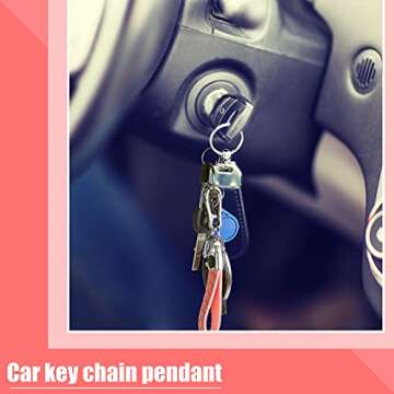 Stylish Leather Car Keychain Set with Rhinestone