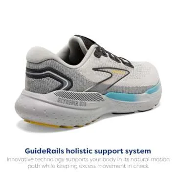 Brooks Men's Glycerin GTS 21 Supportive Running Shoe - Coconut/Forged Iron/Yellow - 10 Medium