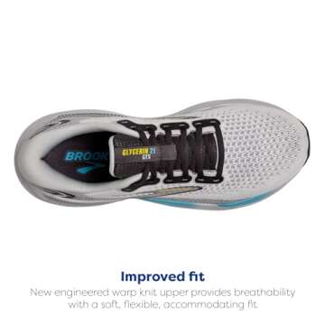 Brooks Men's Glycerin GTS 21 Supportive Running Shoe - Coconut/Forged Iron/Yellow - 10 Medium