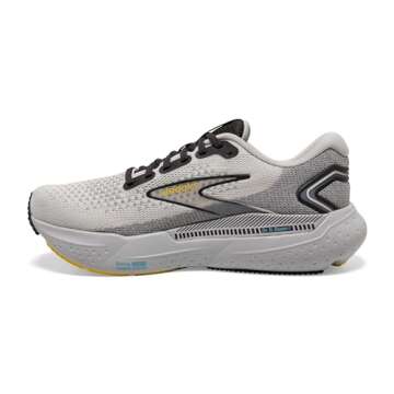 Brooks Men's Glycerin GTS 21 Supportive Running Shoe - Coconut/Forged Iron/Yellow - 10 Medium