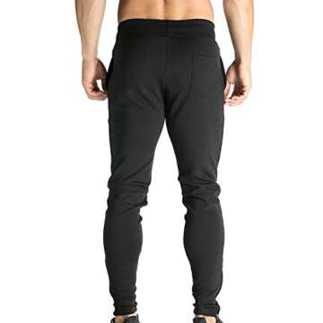 BROKIG Mens Zip Jogger Pants - Casual Gym Fitness Trousers Comfortable Tracksuit Slim Fit Bottoms Sw...